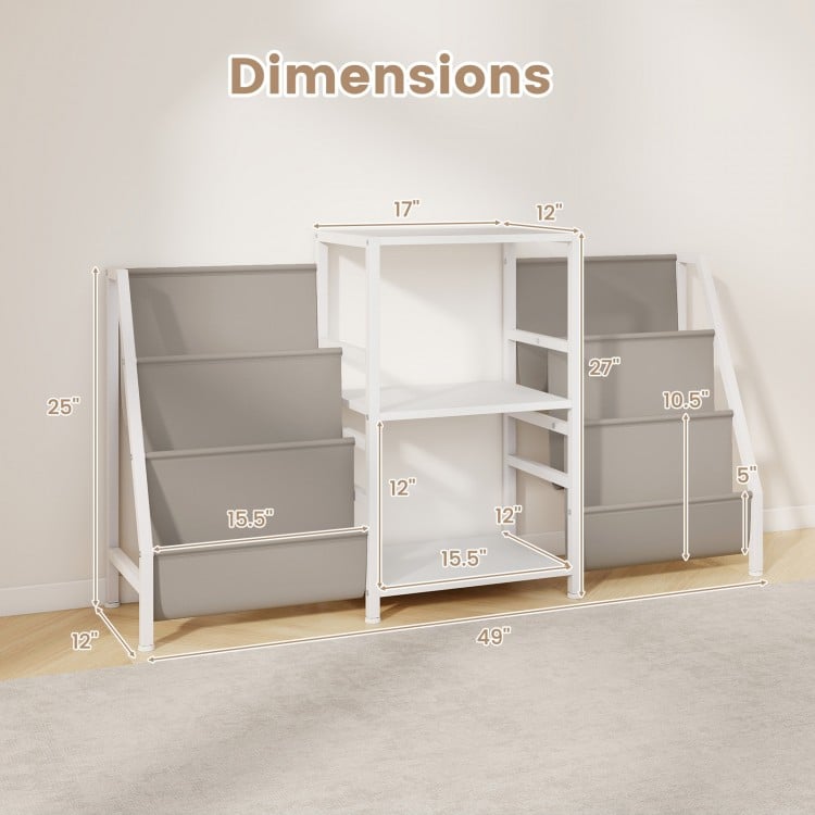 Record Player Stand for up to 200 Albums Turntable Display Stand with 3 Shelves-White