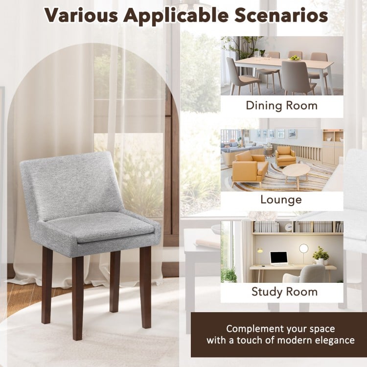 3-Piece Accent Table and Chair Set for Kitchen and Living Room-Brown & Gray