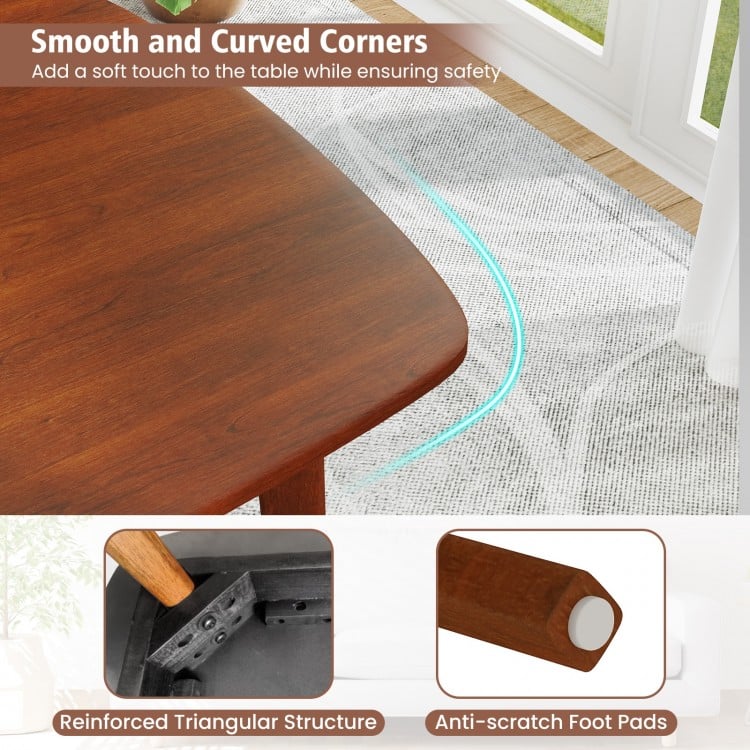 Wooden Dining Table for 2-4 People Kitchen Table with Rubber Wood Legs-Walnut