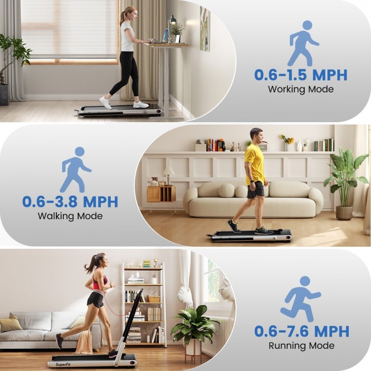 3-in-1 3HP Folding Treadmill with Smart Apps Remote Control and Speakers-Silver
