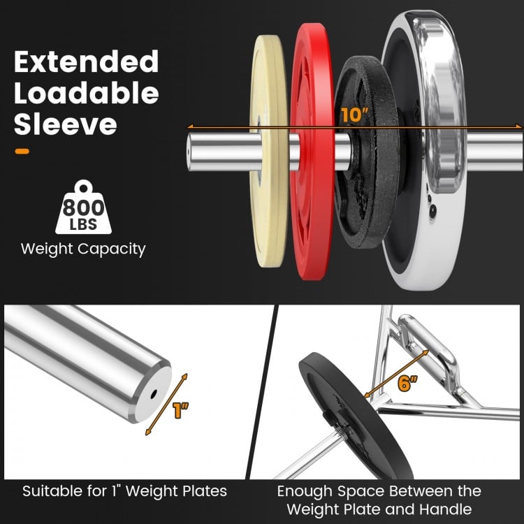 Olympic Hex Trap Bar with 2 Spring Collars and Foldable Handle-Silver