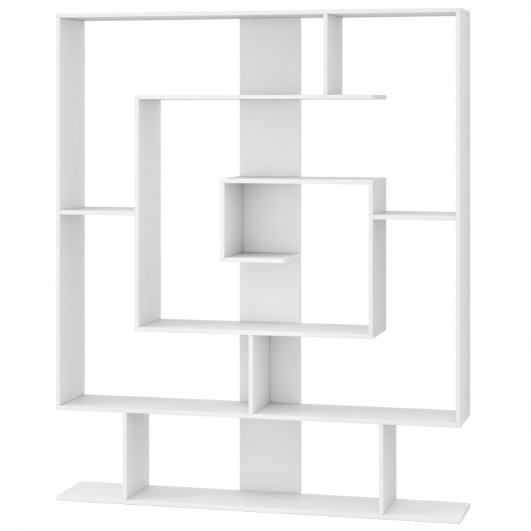 7-Tier Bookshelf Open Display Shelf Rack for Home Office-White