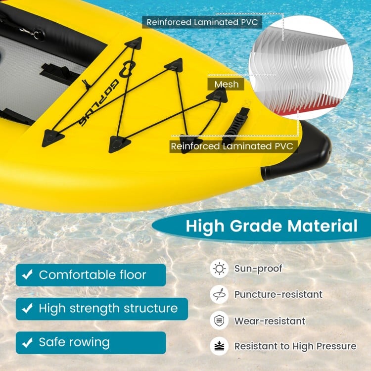 Inflatable 2-person Kayak Set with Aluminium Oars and Repair Kit