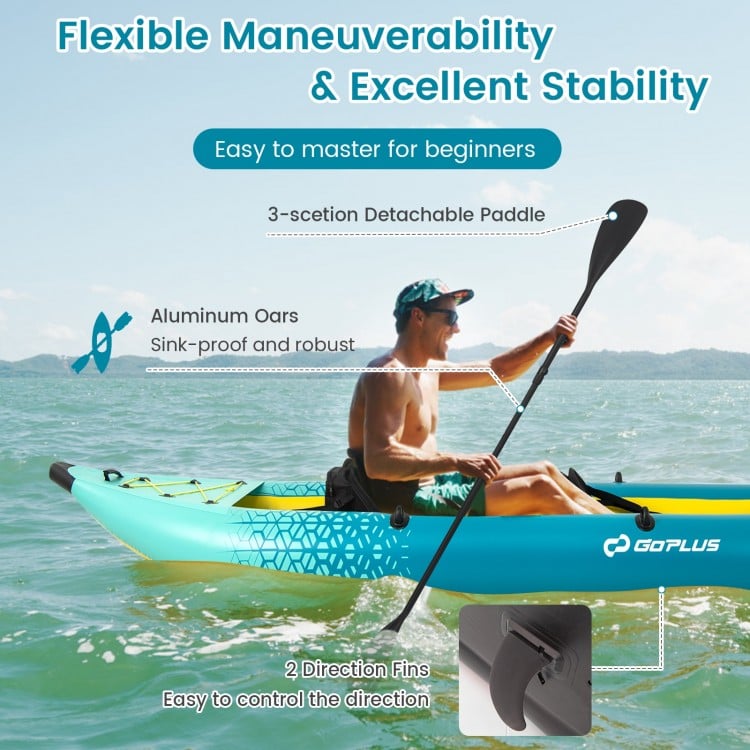 Inflatable 2-person Kayak Set with Aluminium Oars and Repair Kit