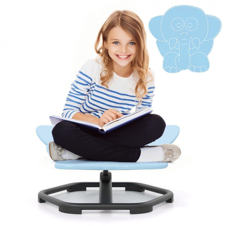 Kids Sensory Swivel Chair Elephant Petal 360° Spinning Chair-Blue