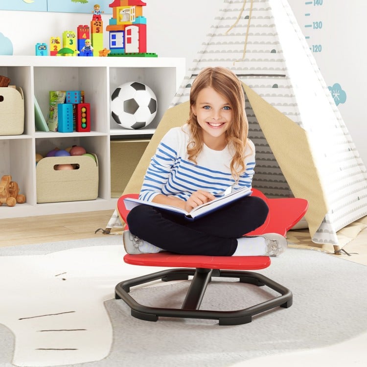 Kids Sensory Swivel Chair Elephant Petal 360° Spinning Chair-Red