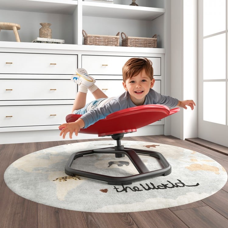 Kids Sensory Swivel Chair Elephant Petal 360° Spinning Chair-Red