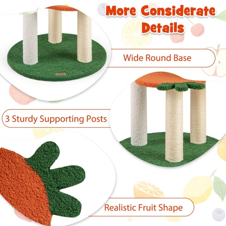 Multi-level Cat Tree Pet Activity Center with Fruit-shaped Platforms-Red and Orange