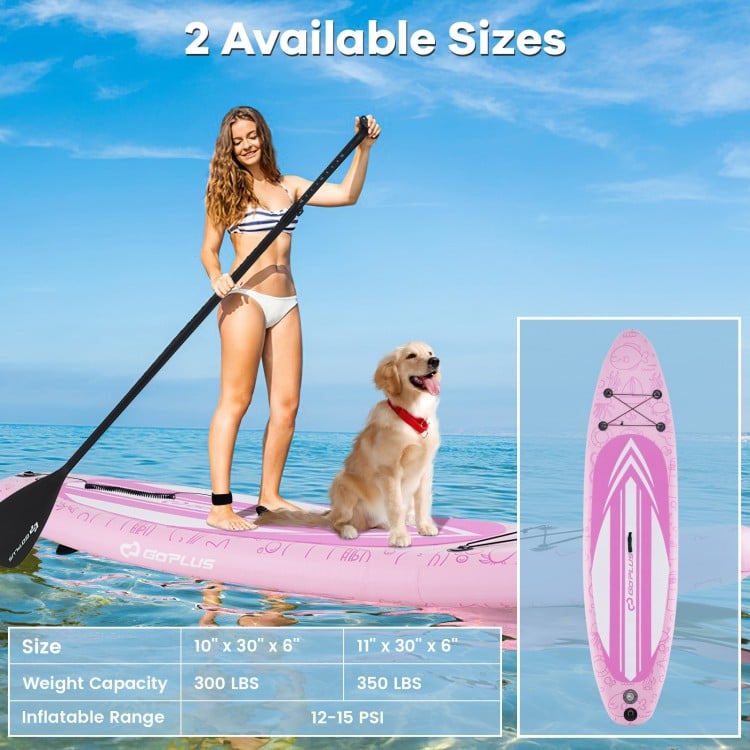 Inflatable Stand up Paddle Board iSUP Board Accessories with 3 Fins and Backpack
