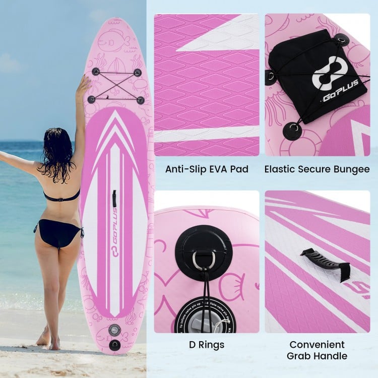Inflatable Stand up Paddle Board iSUP Board Accessories with 3 Fins and Backpack