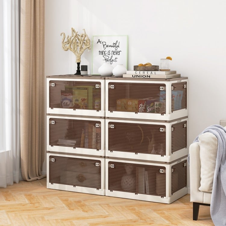 3-Pack Stackable Storage Bins with Lids with 5 Opening Ways-18 Gal