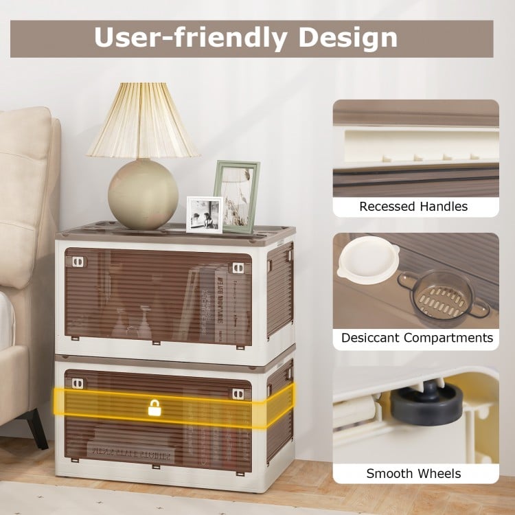 3-Pack Stackable Storage Bins with Lids with 5 Opening Ways-18 Gal