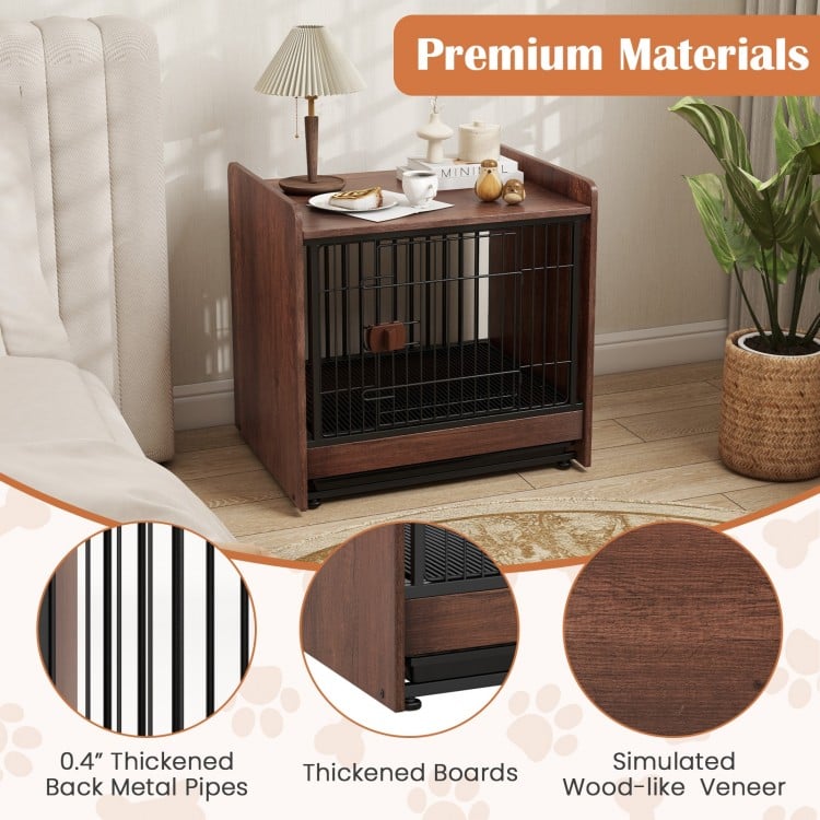 Dog Crate Indoor Dog Cage with Removable Tray and Lockable Door