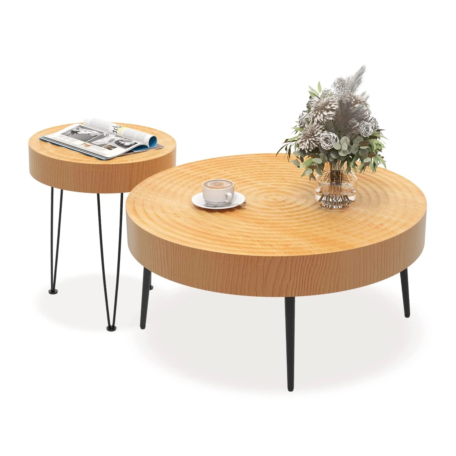 Round Coffee Table Set of 2