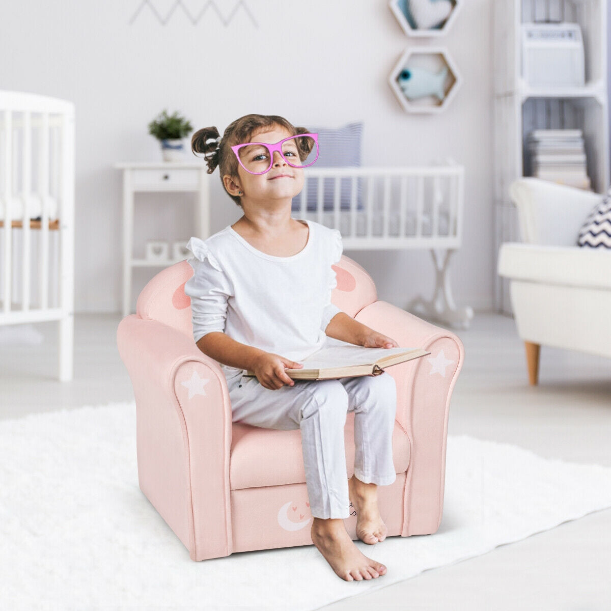 Kids Lamb Sofa Children Armrest CouchÂ