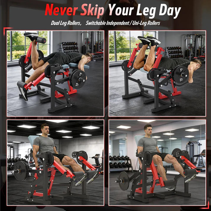 YODOLLA Convertible Leg Extension & Curl Machine – Home Gym Trainer