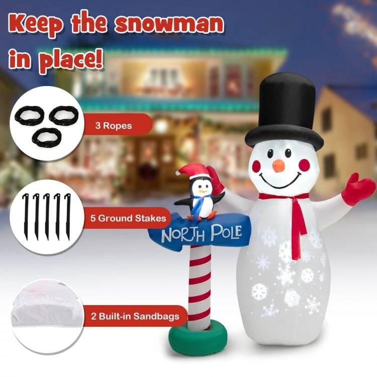 6 Feet Inflatable Christmas Decoration with Built-in Snowflake Projector