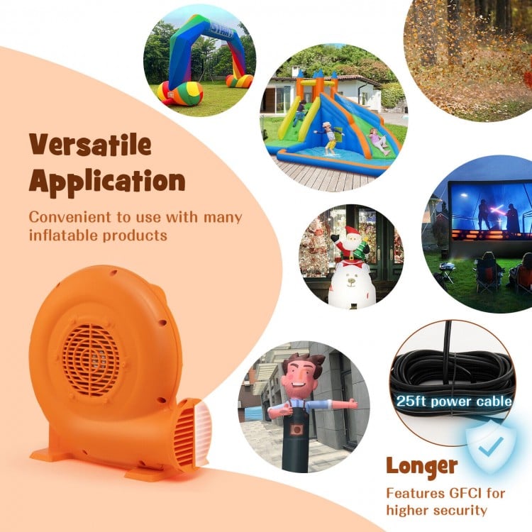 380W Air Blower for Inflatables with 25 feet Wire and GFCI Plug-380W