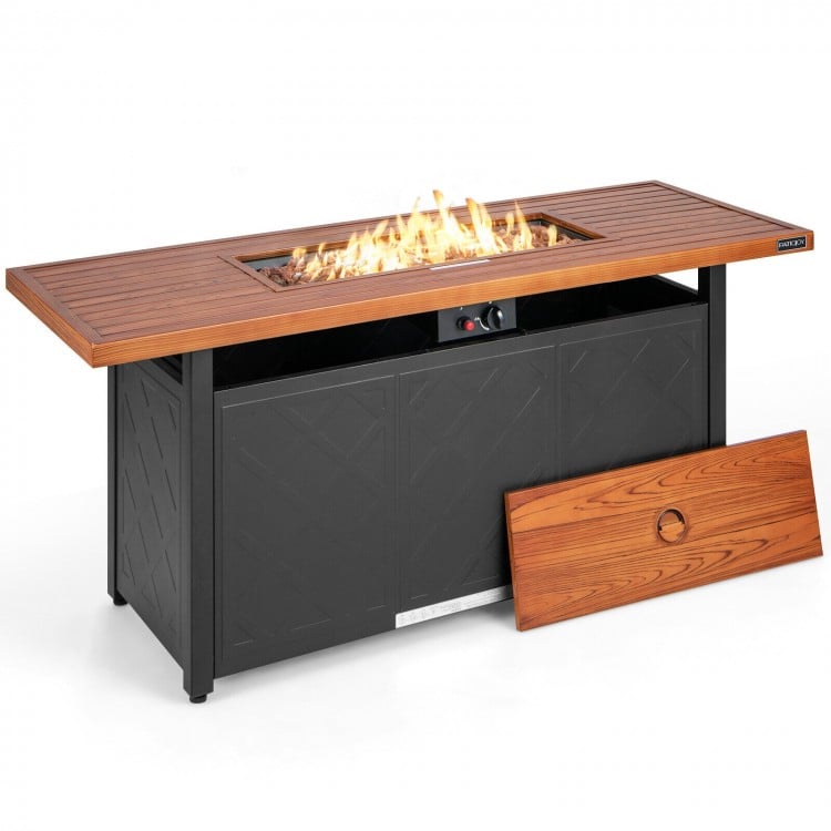 57 Inch 50,000 BTU Rectangular Propane Outdoor Fire Pit Table