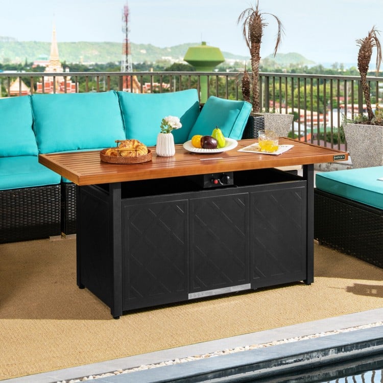 57 Inch 50,000 BTU Rectangular Propane Outdoor Fire Pit Table