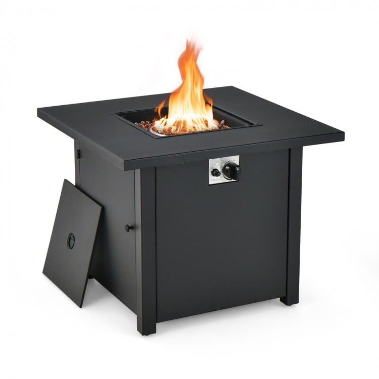 50,000 BTU 32 Inch Square Propane Gas Fire Pit Table