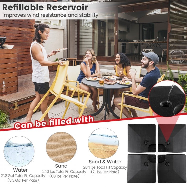 4-Piece 20L Cantilever Offset Patio Umbrella Base