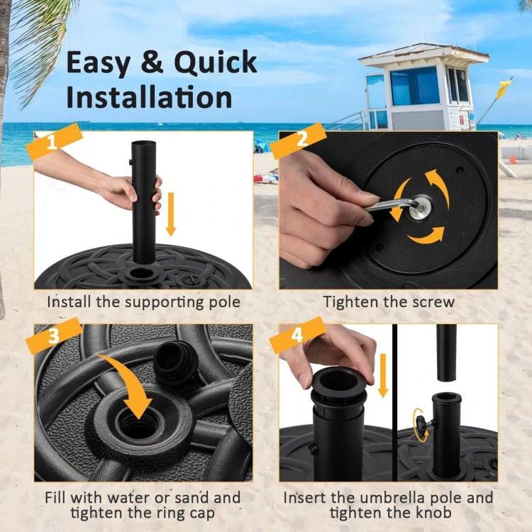 22 Inch Fillable Heavy-Duty Round Patio Umbrella Base Stand