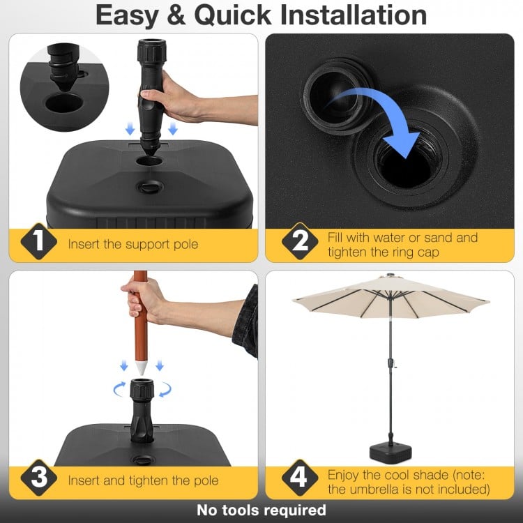 Patio Fillable Umbrella Base Fit 1.5 Inch Umbrella Poles for Yard Poolside