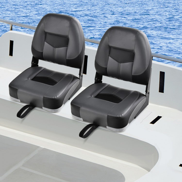 Set of 2 Folding Low Back Fishing Boat Seats