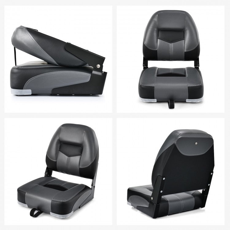 Set of 2 Folding Low Back Fishing Boat Seats