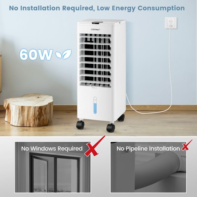 3-in-1 Evaporative Air Cooler with Remote for Home Office-White