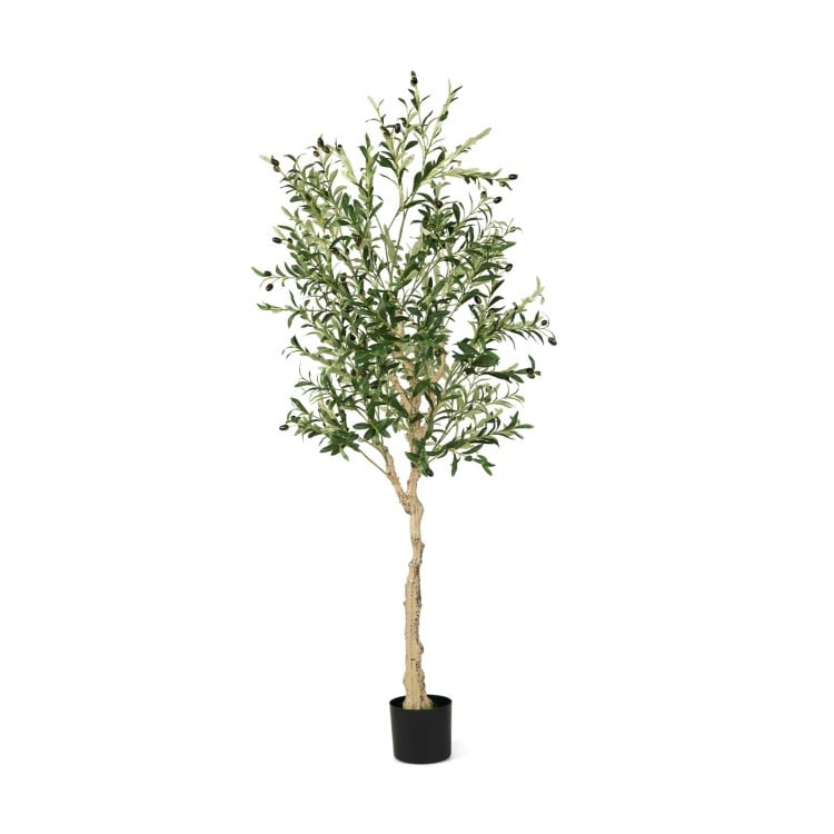 6 Feet Artificial Olive Tree in Cement Pot-1 Piece