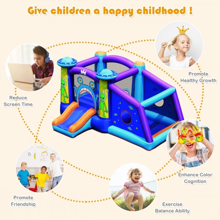 Castle Jumping Bouncer with Water Slide and 550W Blower