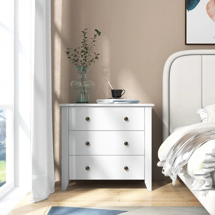 Modern 3-Drawer Dresser Chest with Spacious Storage for Bedroom, Living Room & Entryway