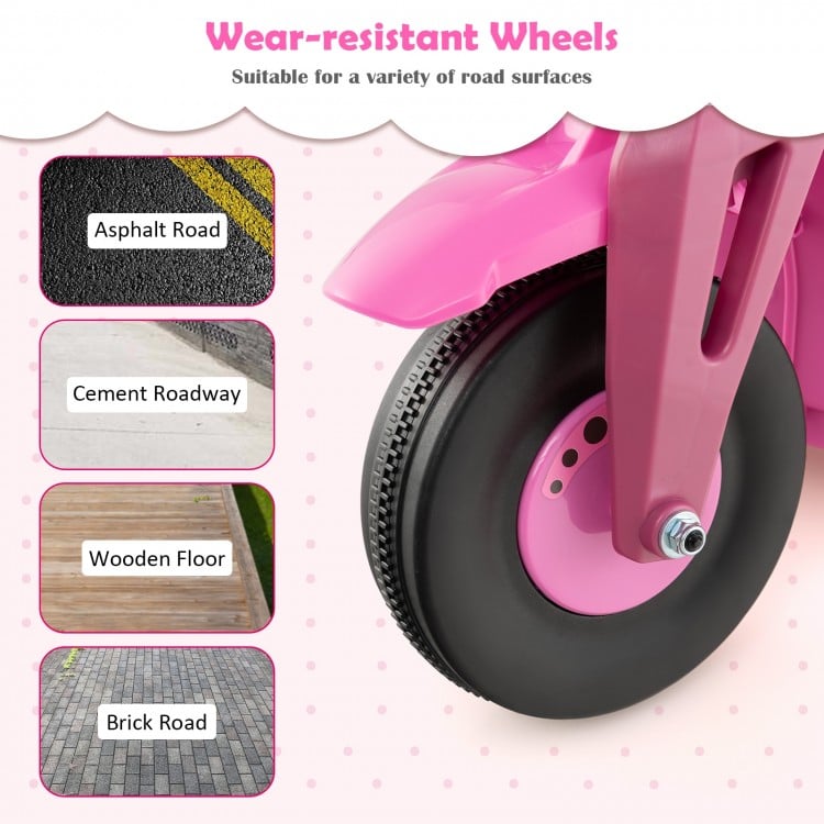 6V Kids Electric Ride on Motorcycle with Bubble Maker and Music-Pink