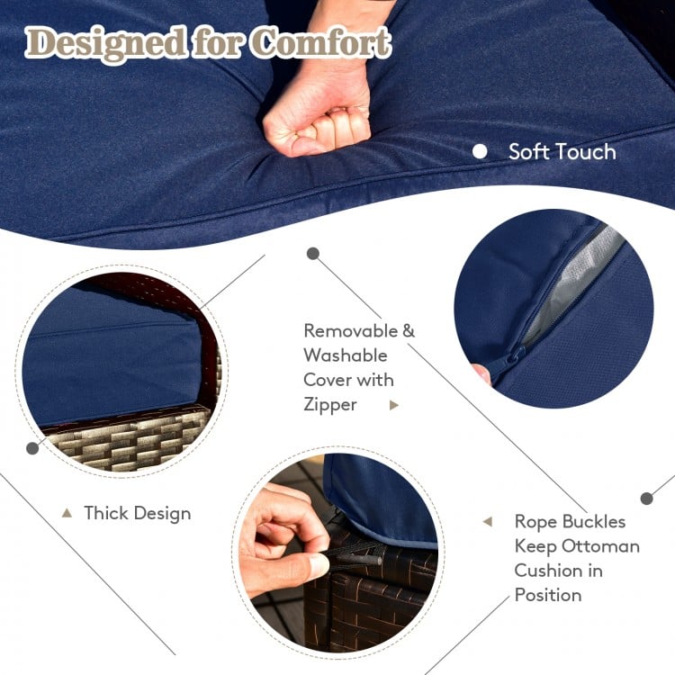 Outdoor 9 Pieces Patio Furniture Set with 50,000 BTU Propane Fire Pit Table