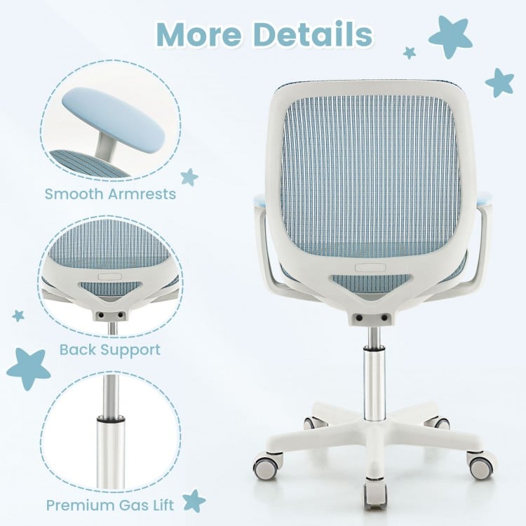 Swivel Mesh Children Computer Chair with Adjustable Height-Blue