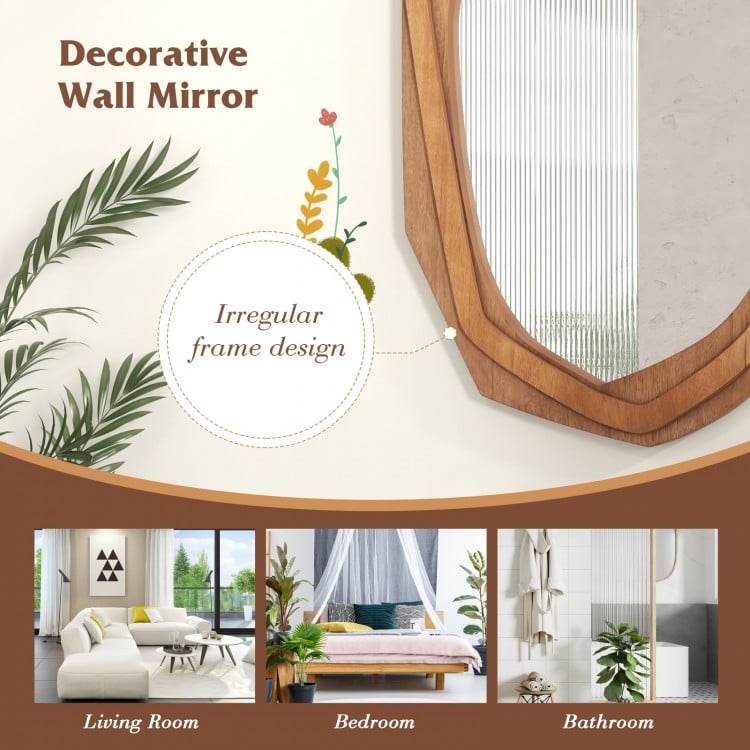 Large Water Proof Irregular Framed Decoration Wall Mirror with Expansion Screws