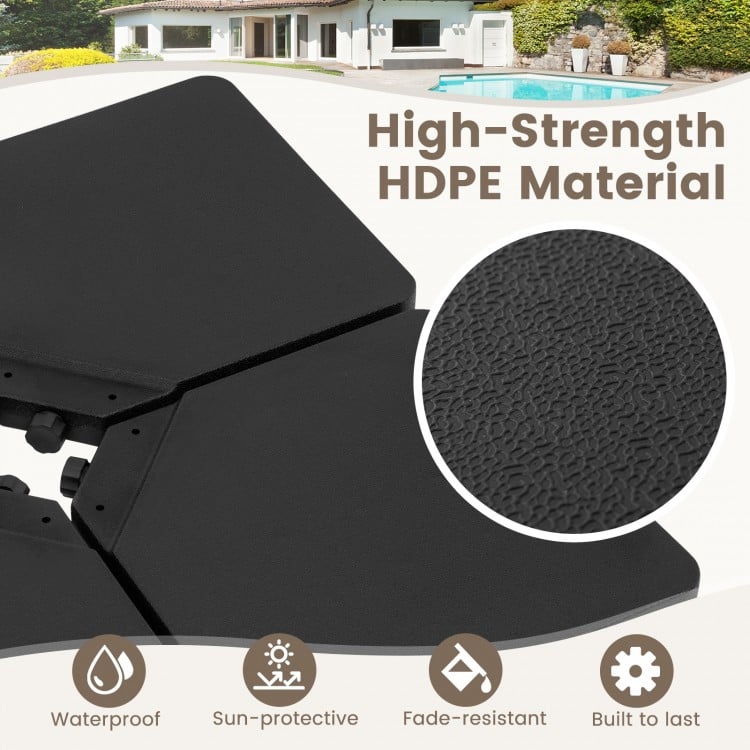 Patio Offset Umbrella Base with Easy-Fill Spouts