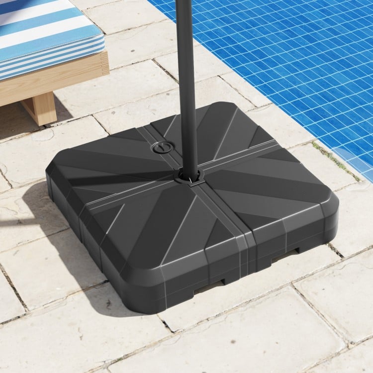 Weighted Offset Umbrella Base with Cross Bracket and Cut-out Handles