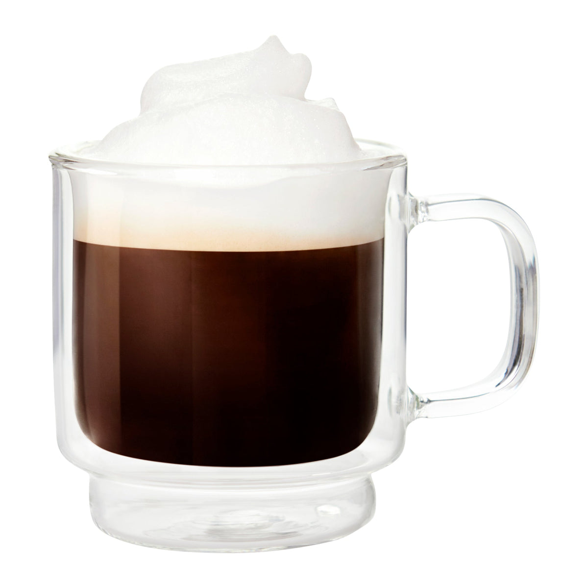 Insulated Double-Wall Glass Coffee Tea Hot or Cold Beverage Mug 2 Piece Set 250ml, Barista