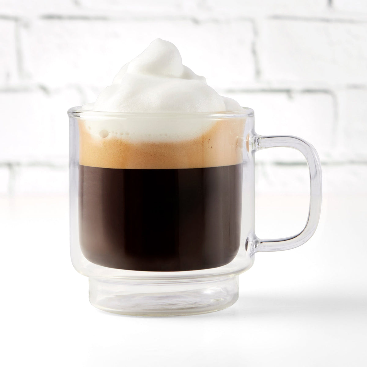Insulated Double-Wall Glass Coffee Tea Hot or Cold Beverage Mug 2 Piece Set 250ml, Barista