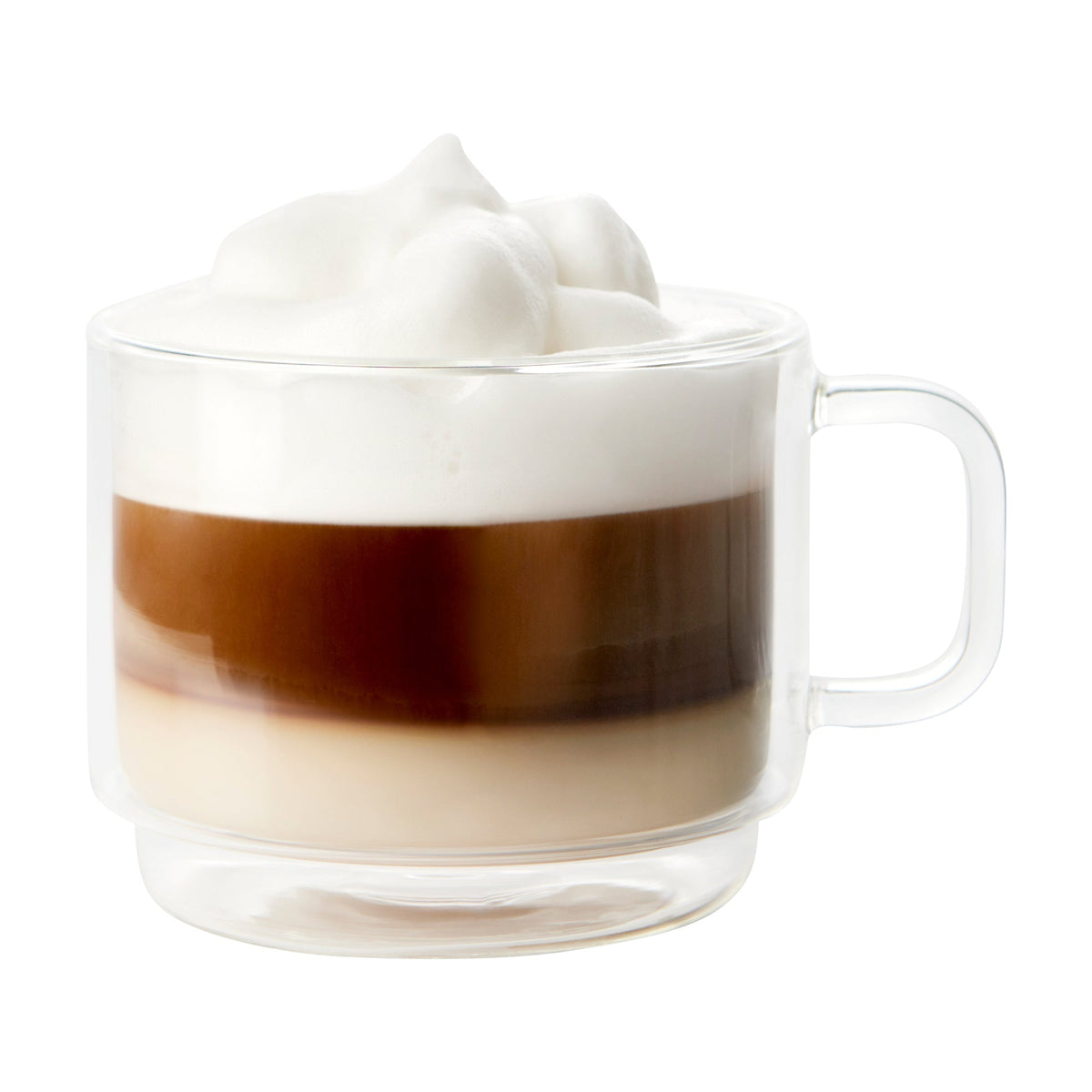Insulated Double-Wall Glass Coffee Tea Hot or Cold Beverage Mug 2 Piece Set 500ml, Barista