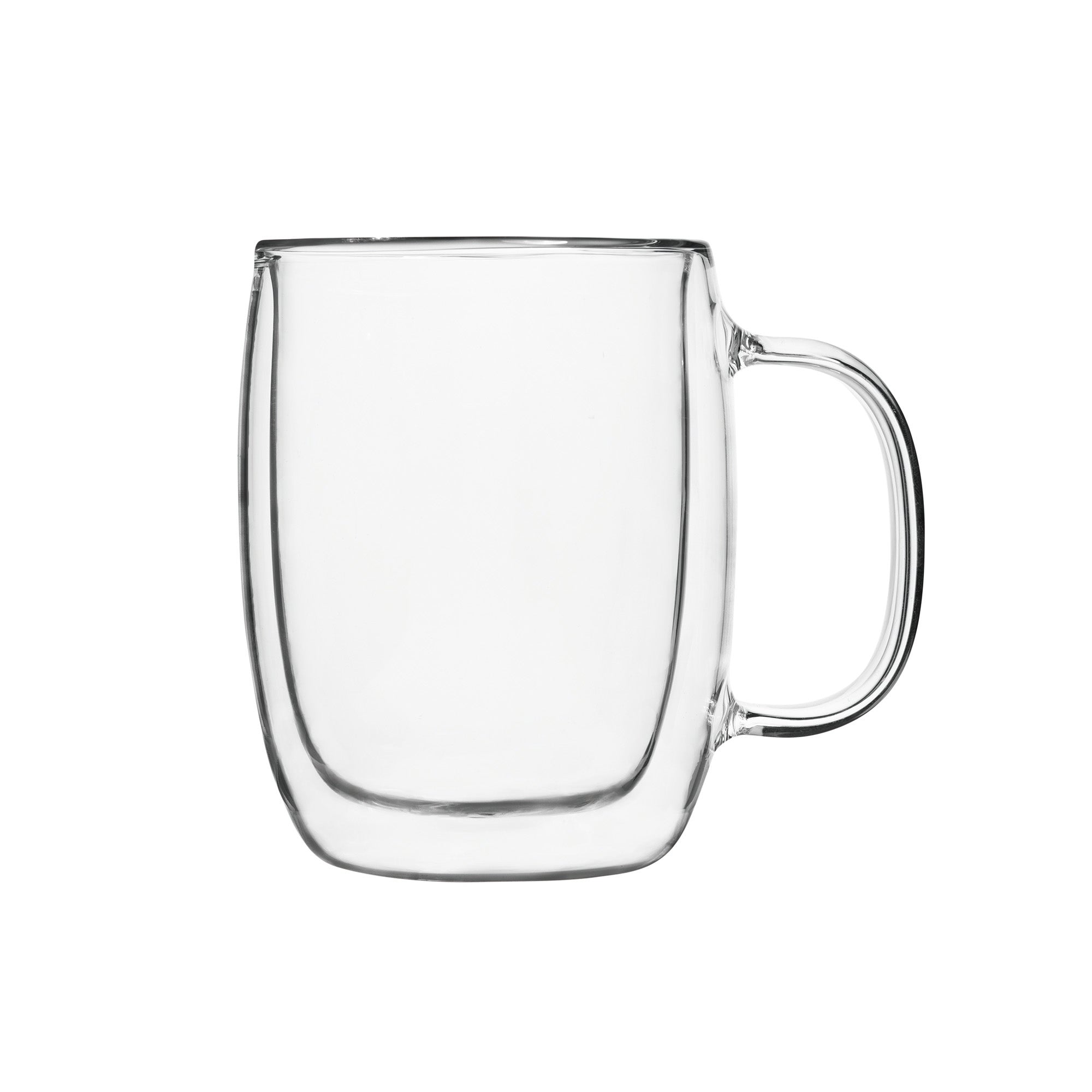 Insulated Double-Wall Glass Coffee Tea Hot or Cold Beverage Mug 4 Piece Set 350ml, Barista