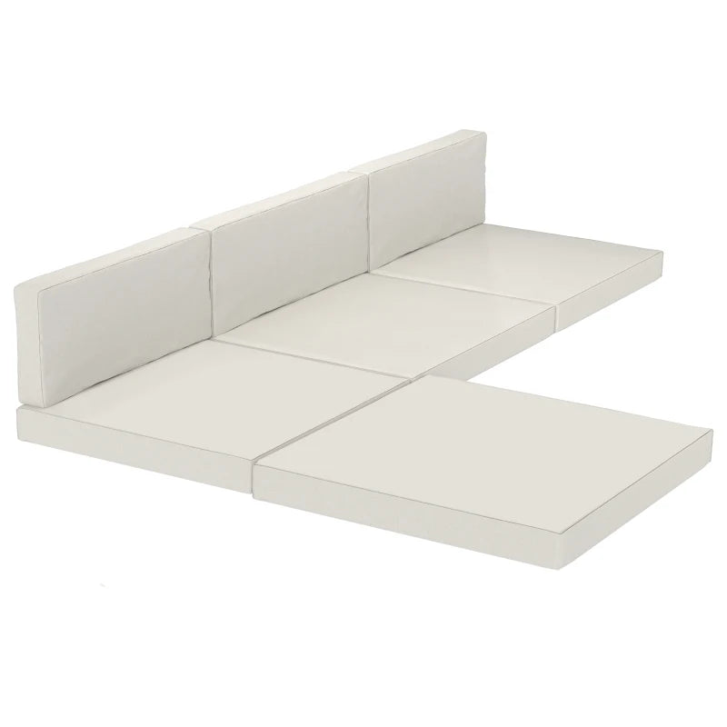 Patio Furniture Cushions Water-Repellent Outdoor Loveseat Cushion Removable Covers 23.6" x23.6", Cream