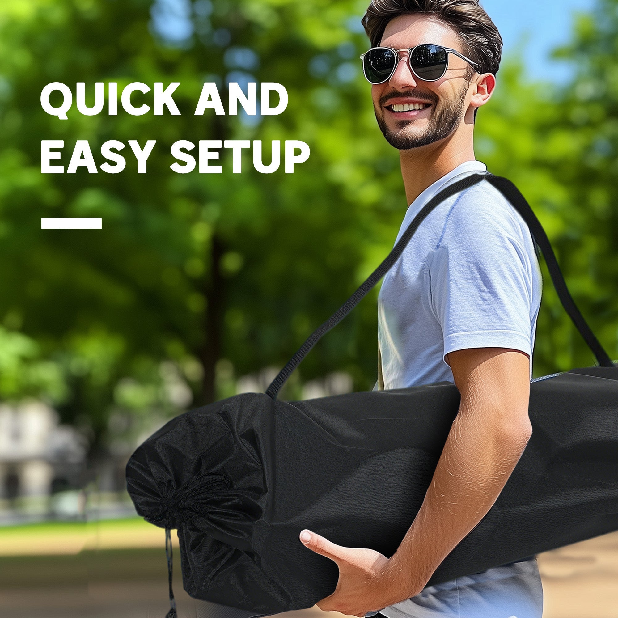 Outsunny Portable Camp Chair, Double Camping Chair with Cup Holders and Carry Bag, Support 551 lbs, Navy Blue