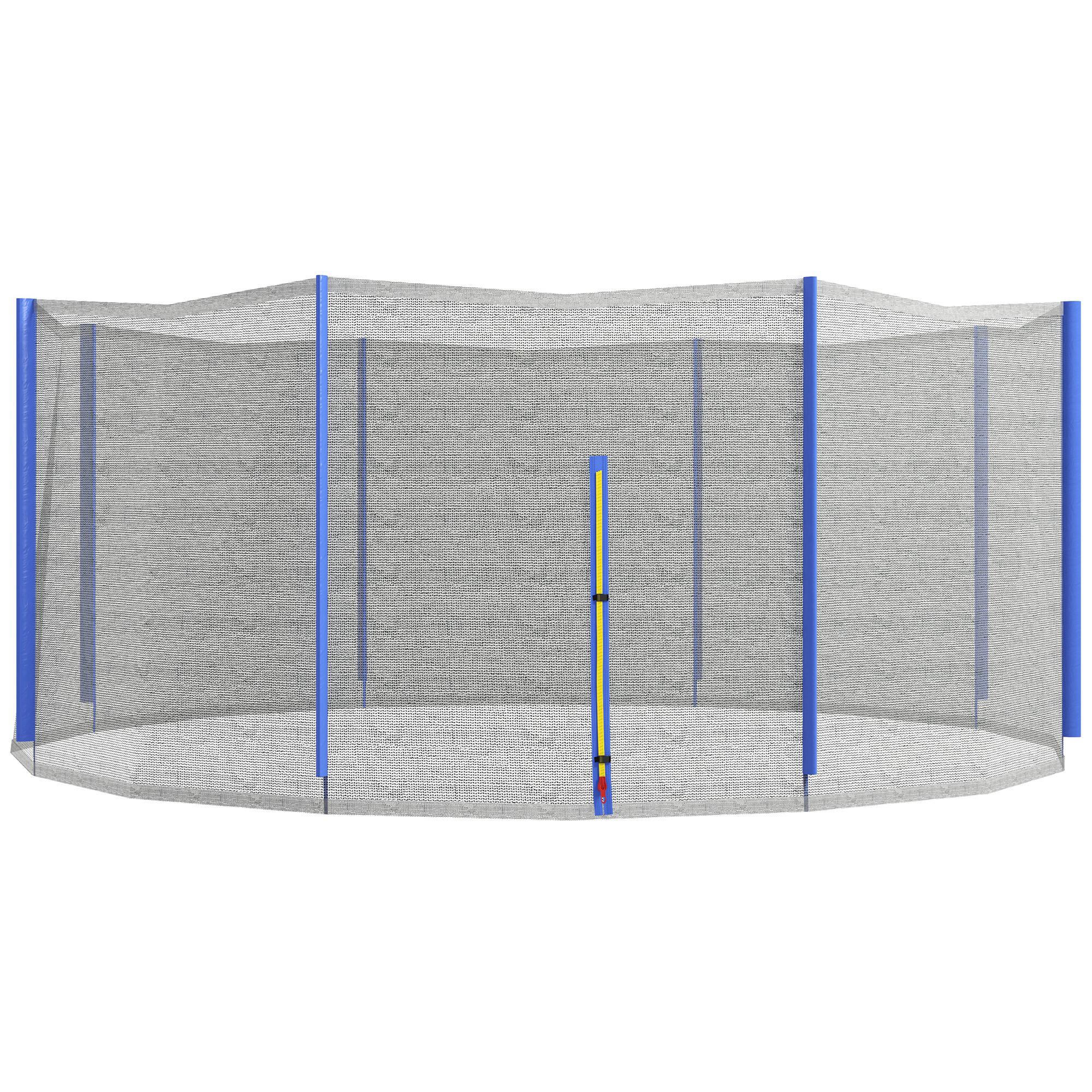 Soozier Safety Trampoline Net Enclosure 12ft Round Zippered Entrance Replacement Netting Black