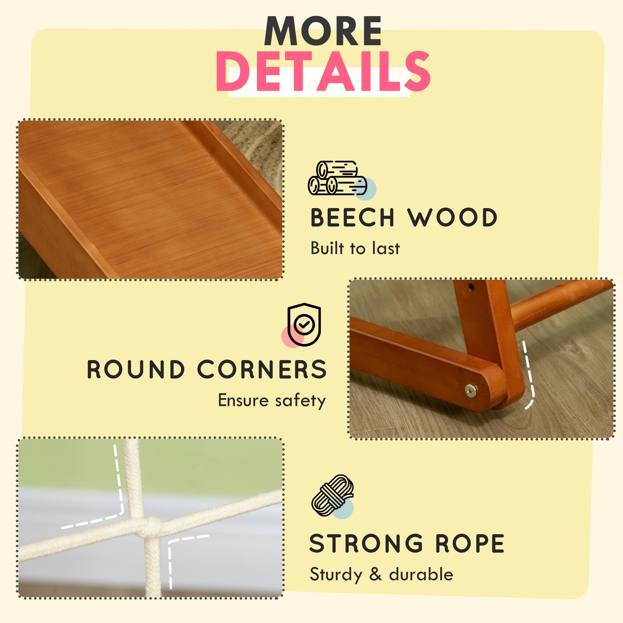 Qaba 6-in-1 Children's Jungle Gym Indoor Playground with Slide Climbing Wall Swing Monkey Bars for Kids Play Area