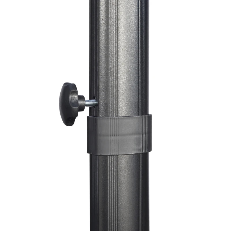 9ft Cantilever Patio Umbrella, Square Overhanging Umbrella with Cross Base, Crank Handle, Tilt Light Grey