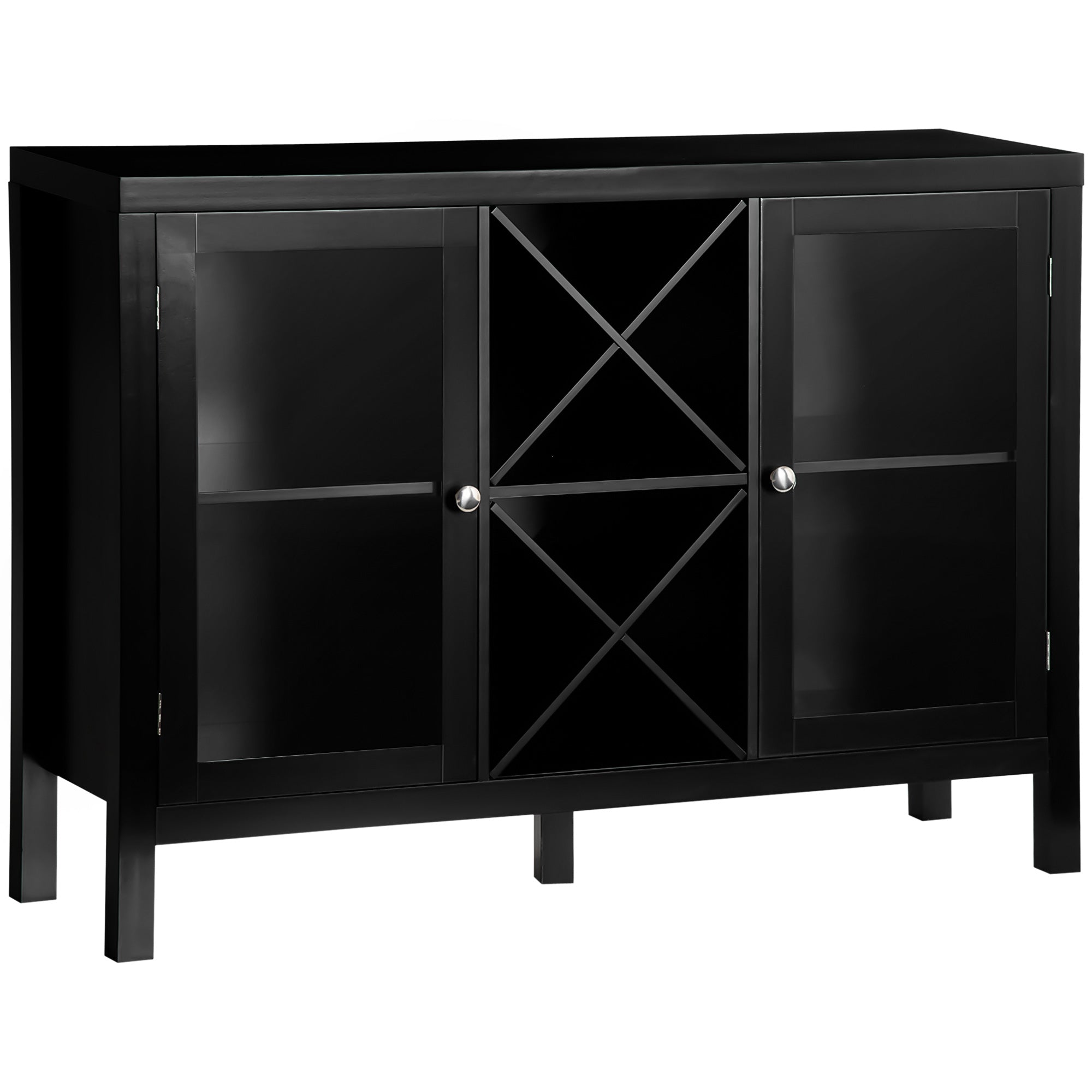 HOMCOM Modern Wine Enthusiast: Kitchen Sideboard Buffet Cabinet with Wine Rack, Tempered Glass Door, and Adjustable Shelves